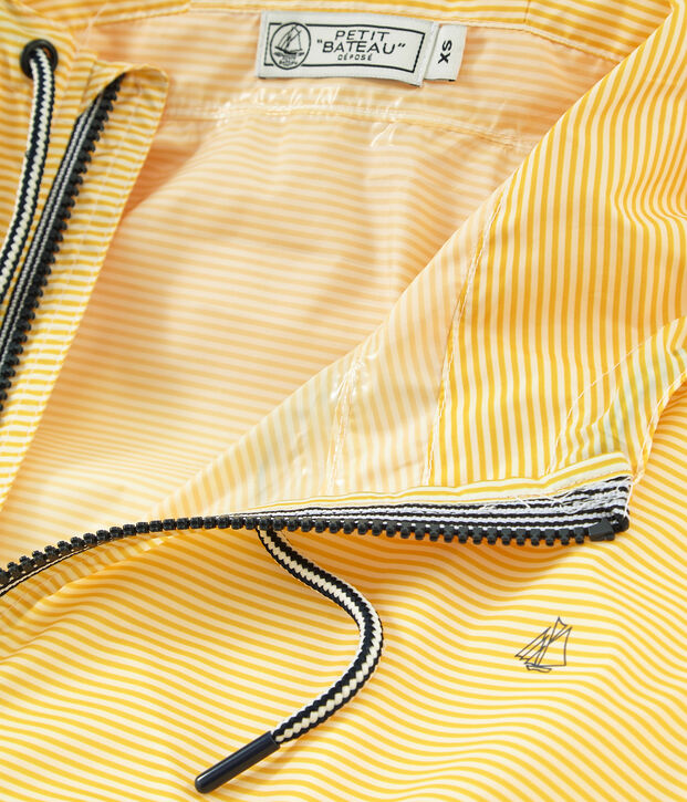 Unisex short windbreaker yellow/white