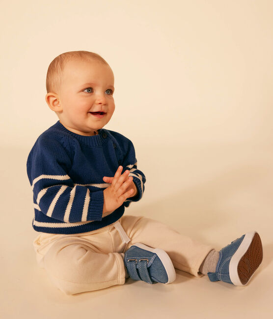 Babies' Cotton Jumper MEDIEVAL blue/AVALANCHE