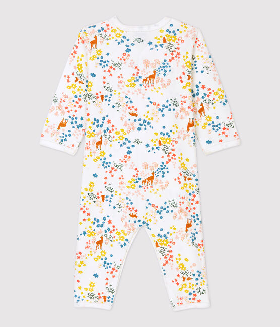 Babies' Floral Organic Cotton Sleepsuit MARSHMALLOW white/MULTICO white