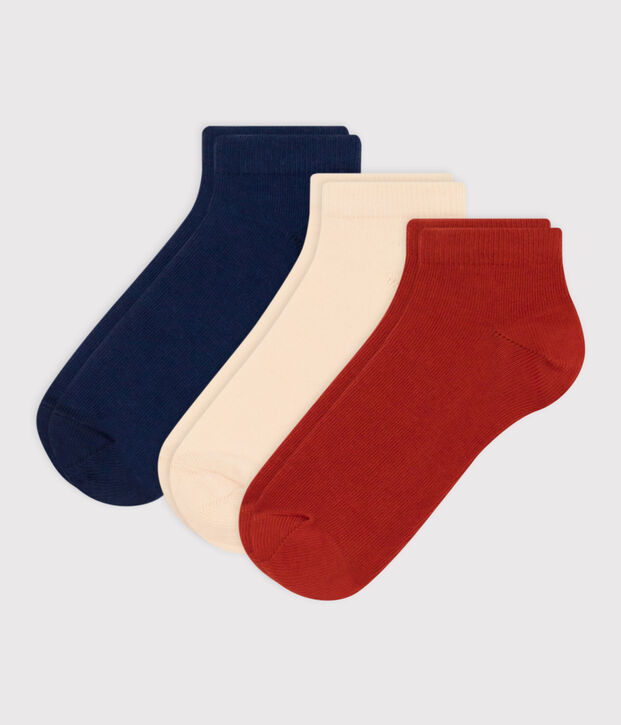 Children's Cotton Jersey Plain Socks - 3-Pack multicolor