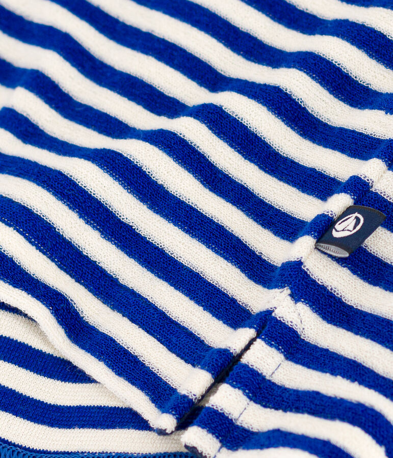 Women's Boxy Striped Cotton Terry T-Shirt blue/ecru