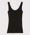 Women's Wool/Cotton Blend Vest Top NOIR black