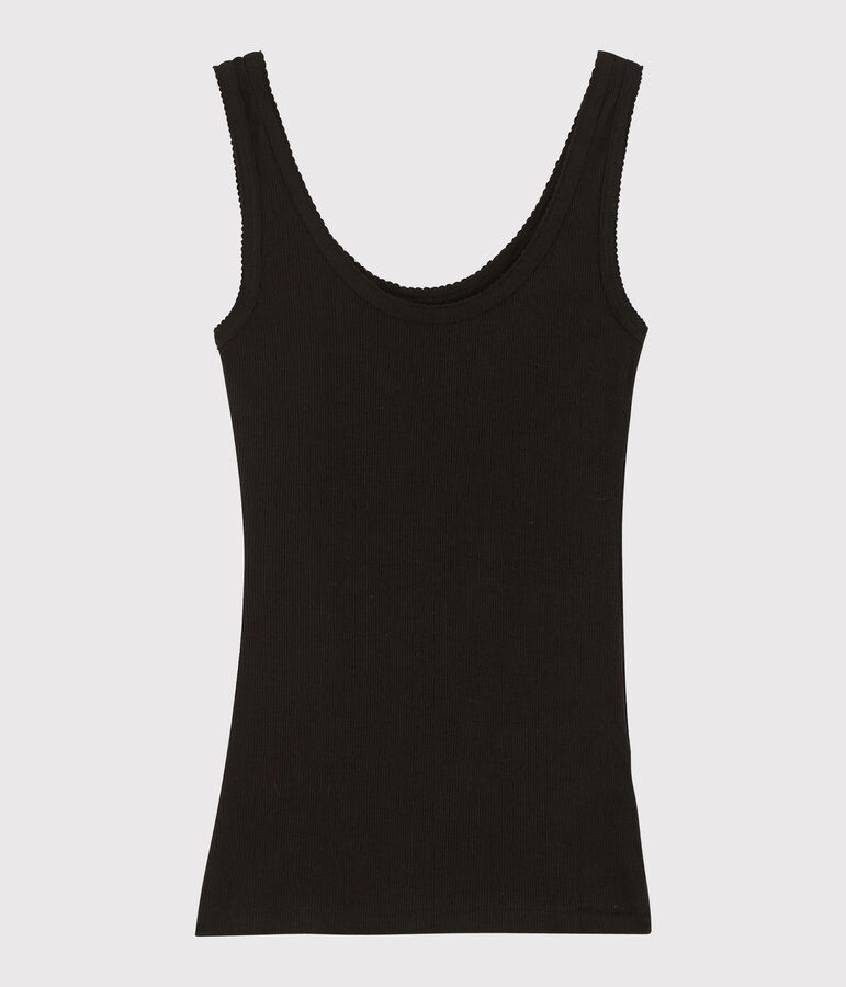 Women's Wool/Cotton Blend Vest Top black