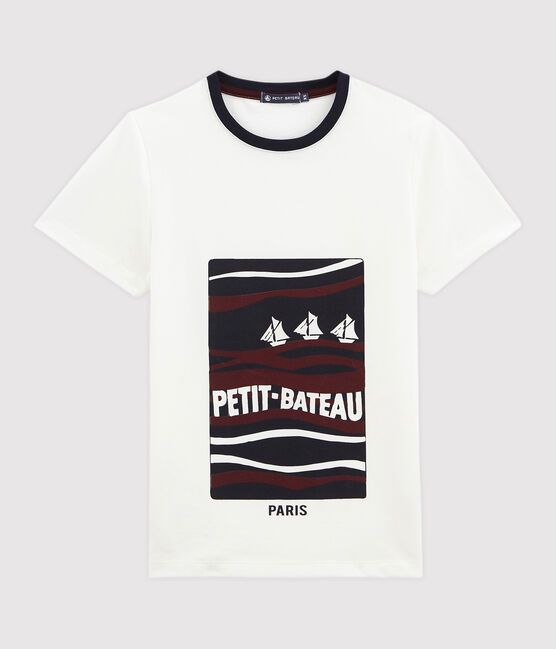 women's navy blue striped t-shirt MARSHMALLOW white/MULTICO white