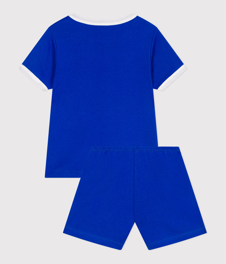 Children's short cotton pyjamas PERSE blue
