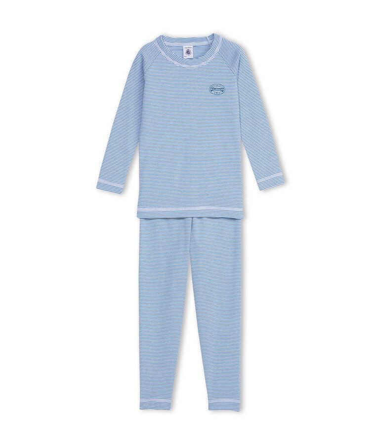 Boy's milleraies-striped&nbsp; ALASKA blue/ECUME white