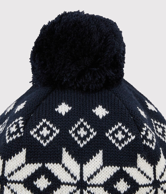 Girls' /Boys' Ski Hat SMOKING blue/MARSHMALLOW white