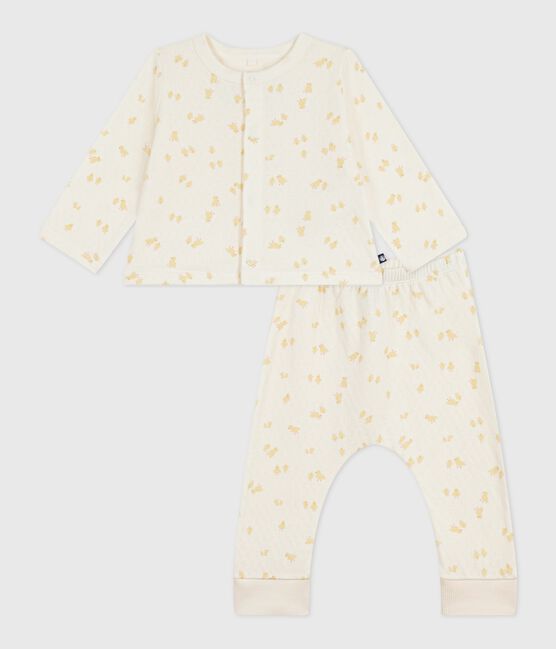 Babies' two-piece set in cotton printed with little chicks MILK /MULTICO
