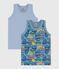 Pack of children's cotton tank tops printed with cars variante 1