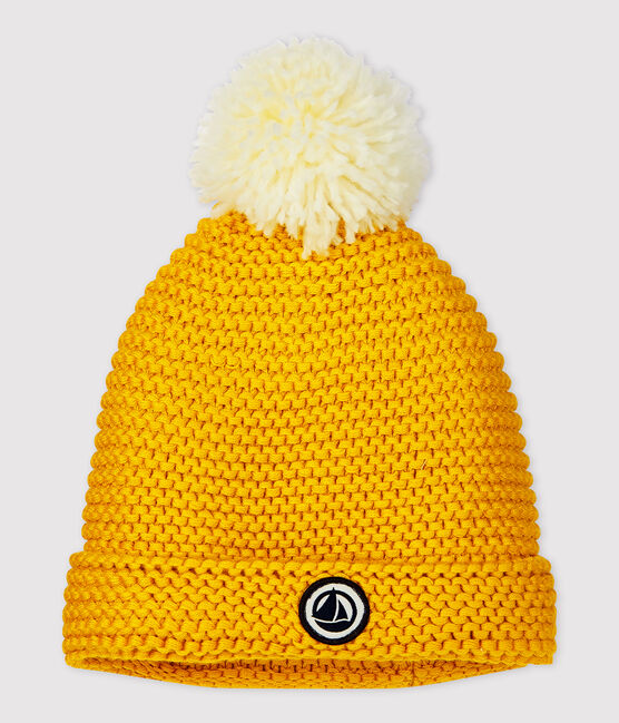 Babies' Pompom Hat BOUDOR yellow