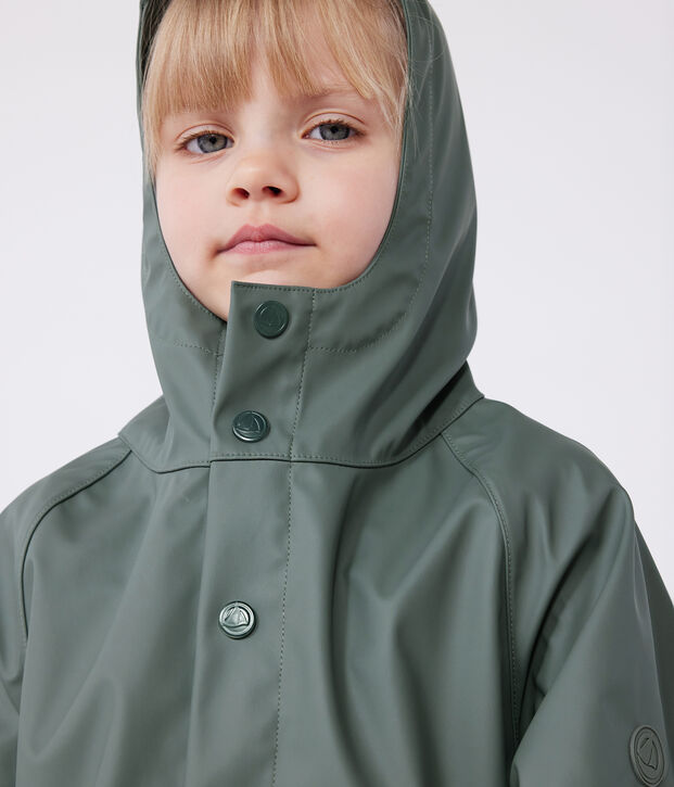 Children's long raincoat in two colours green/pink