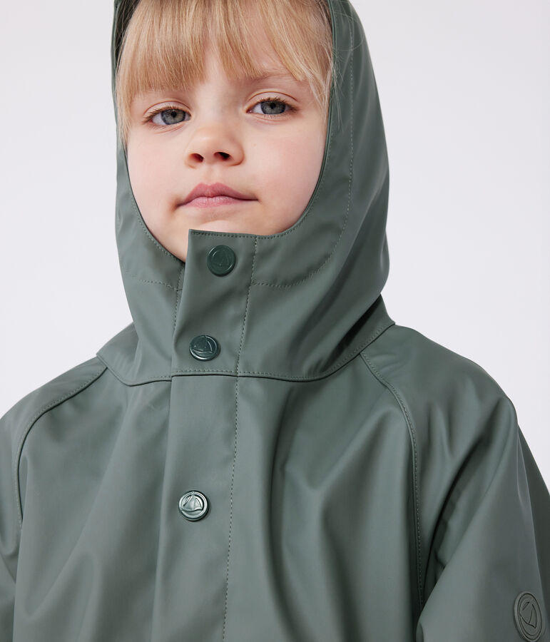 Children's long raincoat in two colours green/pink