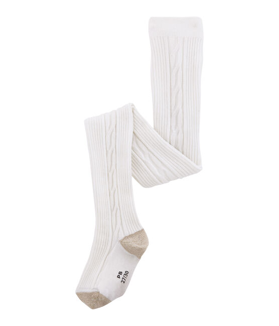 Girls' Warm Tights MARSHMALLOW white