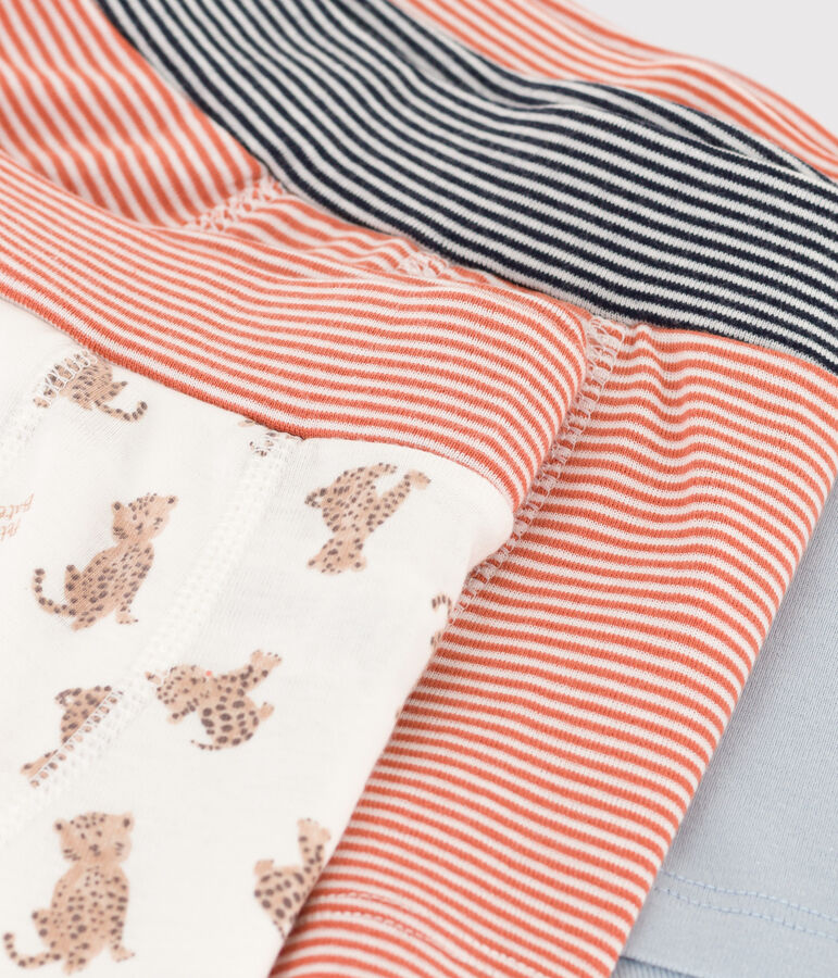 Boys' Leopard Themed Cotton Boxer Shorts - 3-Pack multicolor