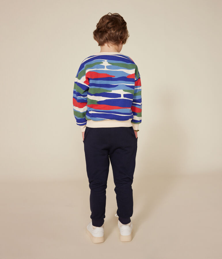 Boys' fleece sweatshirt Ecru/red