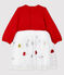 Baby Girls' Long-Sleeved Dress TERKUIT red/MULTICO white