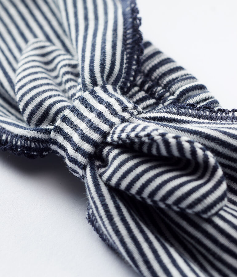 Babies' Sailor Striped Organic Cotton Headband blue/white