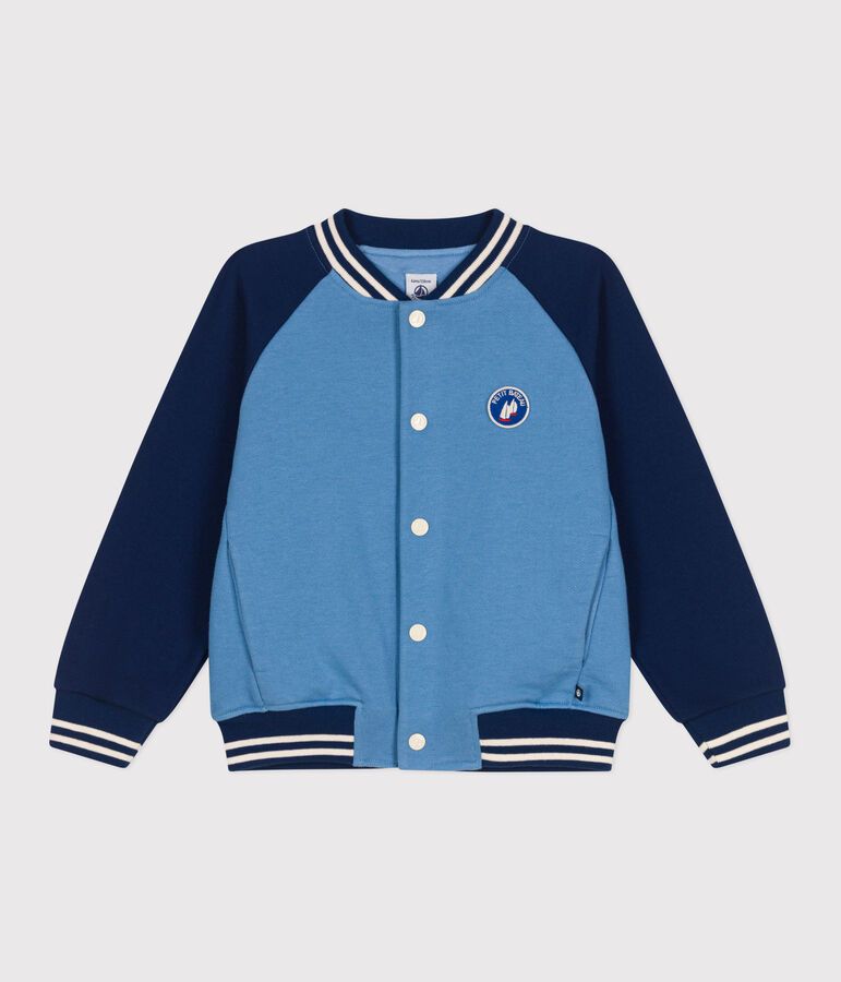 Children's varsity-style jacket in plain cotton ALASKA /MEDIEVAL