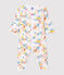 Babies' Floral Organic Cotton Sleepsuit MARSHMALLOW white/MULTICO white