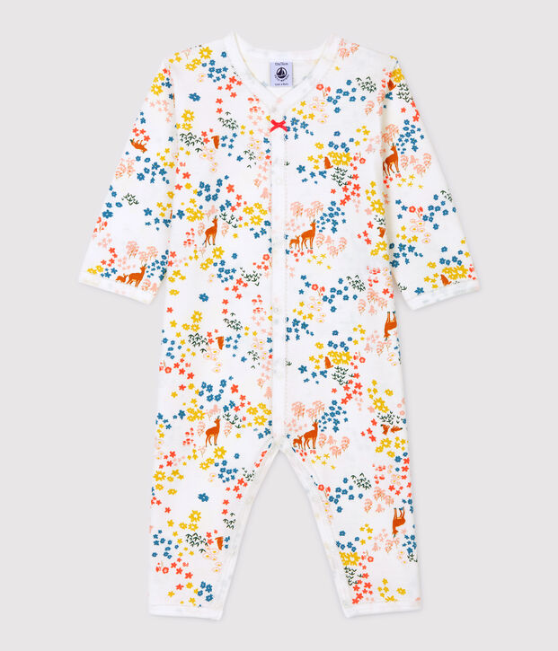 Babies' Floral Organic Cotton Sleepsuit white/multicolor