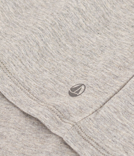 Women's Straight V-Neck Cotton T-Shirt CHATON CHINE grey