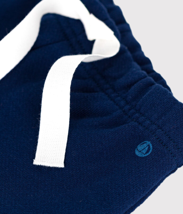 Babies' jogging bottoms in plain cotton MEDIEVAL blue