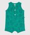 Babies' short jumpsuit in palm tree pattern cotton green
