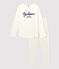 Girls' Spotted Organic Cotton Pyjamas MARSHMALLOW white/MEDIEVAL blue
