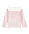 Girl's T-shirt with long sleeves MARSHMALLOW white/BABYLONE pink