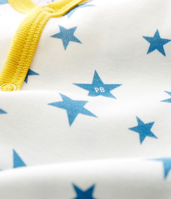 Baby Boys' Footless Sleepsuit MARSHMALLOW white/ALASKA blue