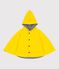 Baby rain cape in cotton and coated knit fabric yellow