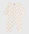 Babies' footless printed cotton pyjama suit MILK Ecru/ARGENT