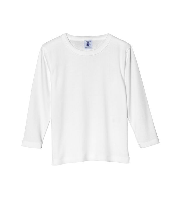 Boy's long sleeve plain T-shirt white
