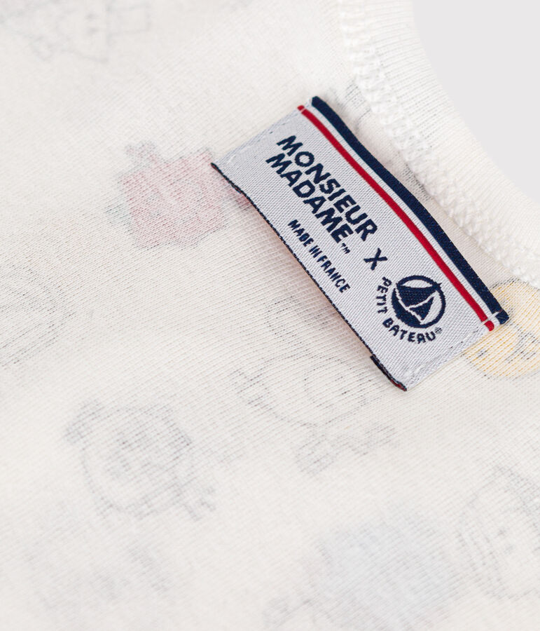 Babies' short printed Mr. Men and Little Miss cotton playsuit MARSHMALLOW white/MULTICO white