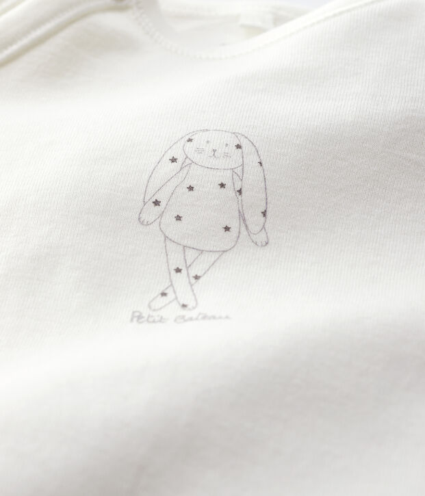 Baby's White Organic Cotton Sleepsuit white