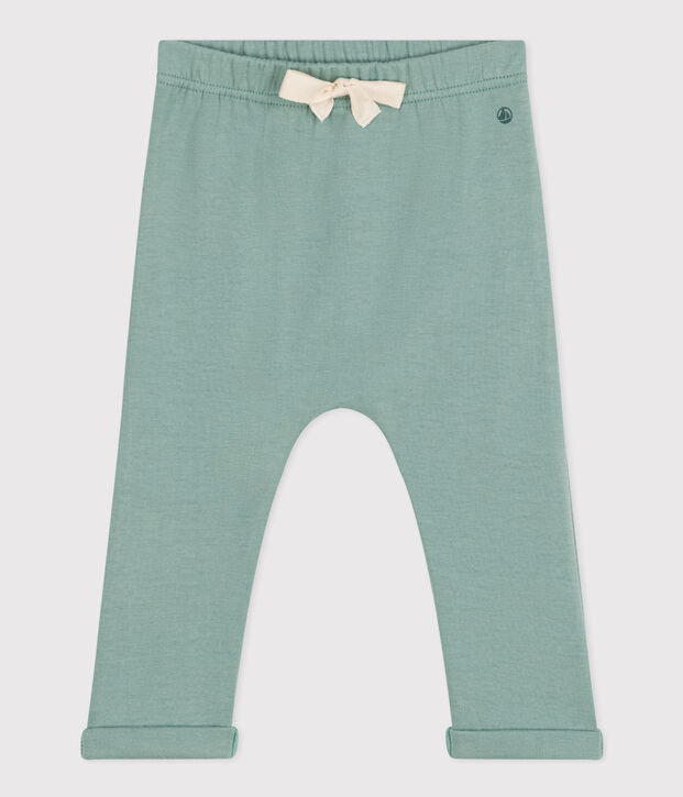 Babies' Thick Striped Jersey Trousers green