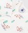 Babies' dog print fleece pyjamas white/multicolor
