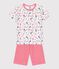 Children's long-length Paris print cotton short pyjamas MARSHMALLOW white/MULTICO white