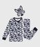 Children's zebra print cotton fancy dress pyjamas MILK blue/SOIR