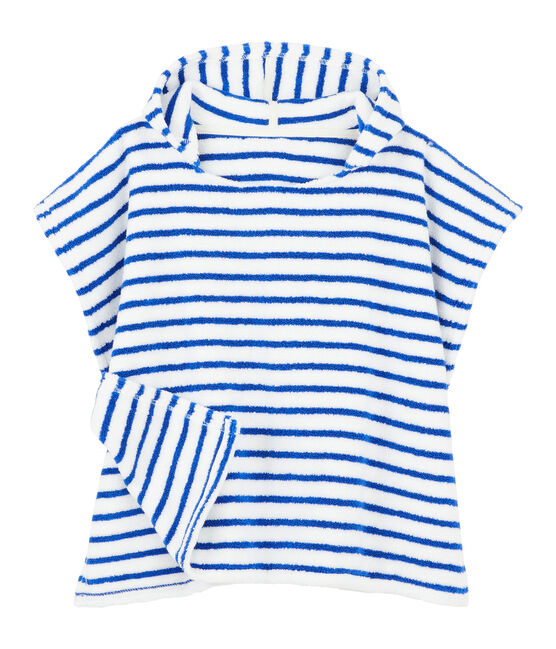 Unisex hooded babies' beach poncho SURF blue