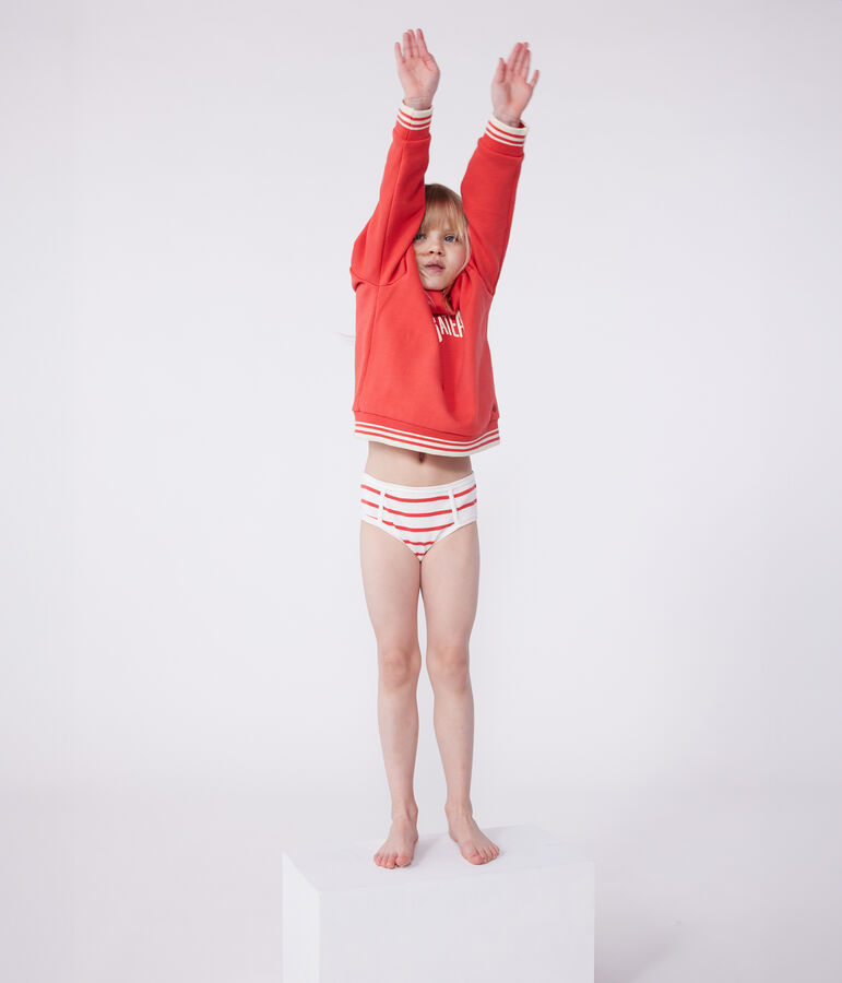 Children's high-waisted stripy cotton pants - 2-Pack multicolor