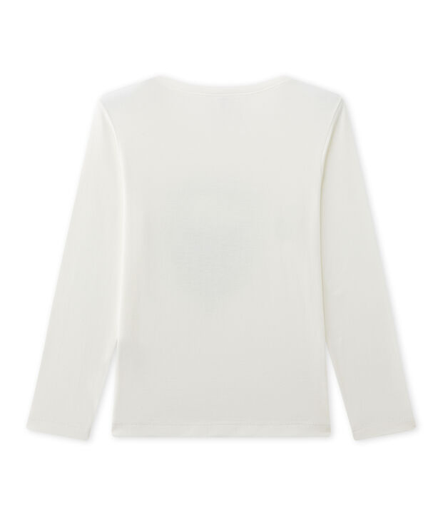 Boy's long-sleeved screen print tee white