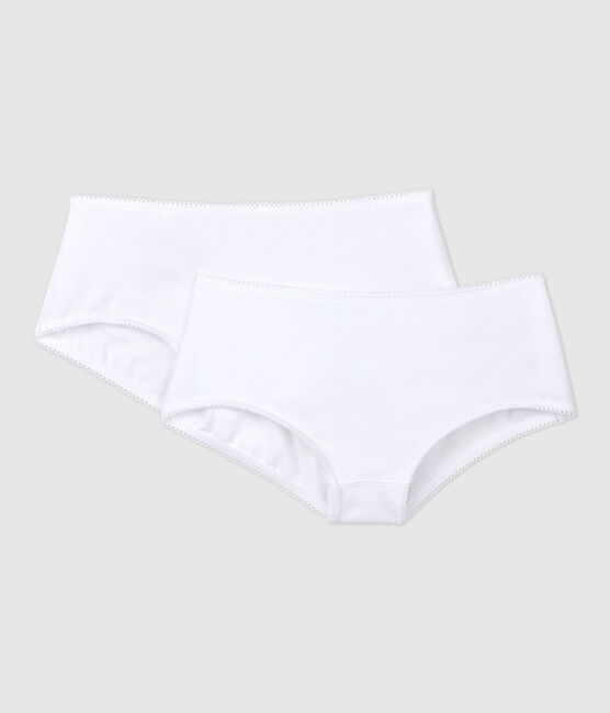 Girls' White Organic Cotton Hipsters - 2-Pack variante 1