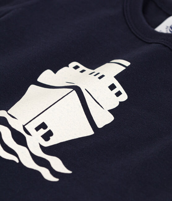 Babies' Short-Sleeved Jersey T-Shirt With Motif SMOKING blue