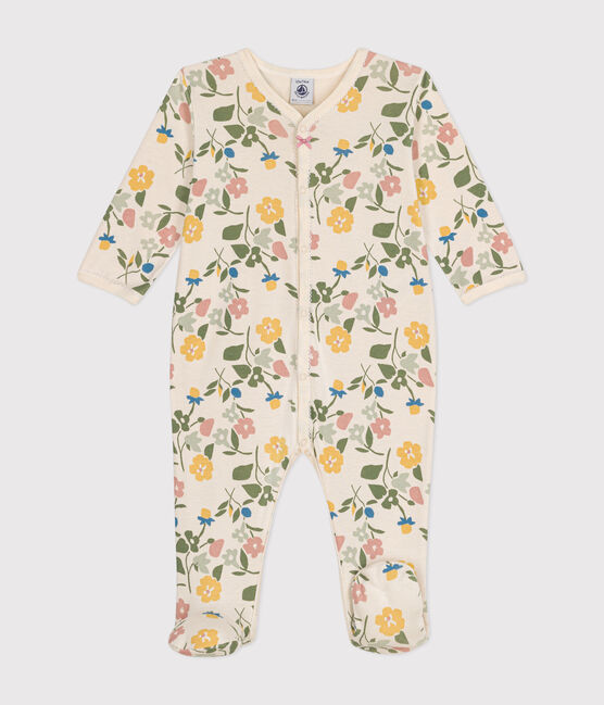 Babies' Floral Print Cotton Pyjamas AVALANCHE white/MULTICO