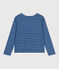 Women's Buttoned Cotton Breton Top BEACH blue/MEDIEVAL