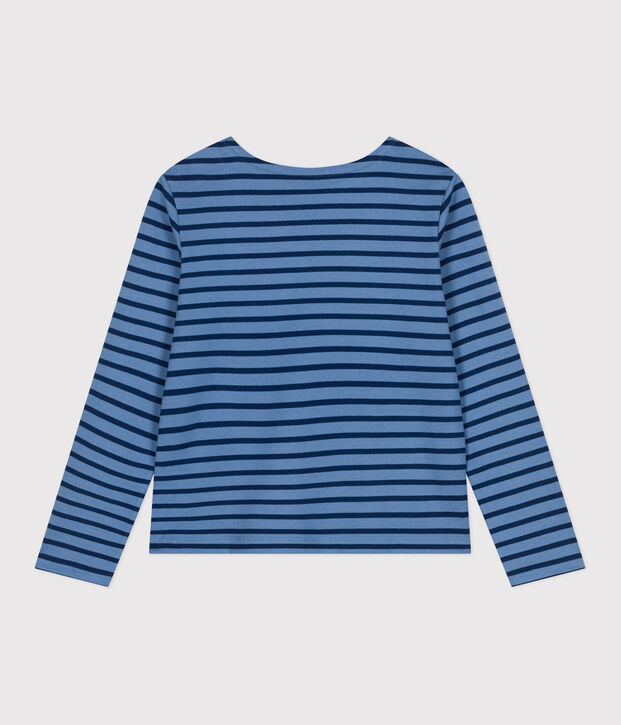 Women's Buttoned Cotton Breton Top blue/blue