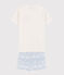 Unisex Blue and White Ribbed Short Pyjamas MARSHMALLOW white/COOL blue