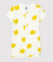 Babies' Botanic Print Cotton Playsuit MARSHMALLOW white/ORGE
