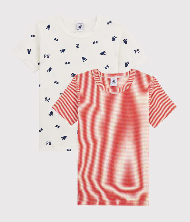 Boys' Yeti Footprint Short-sleeved T-Shirt - 2-Piece Set multicolor